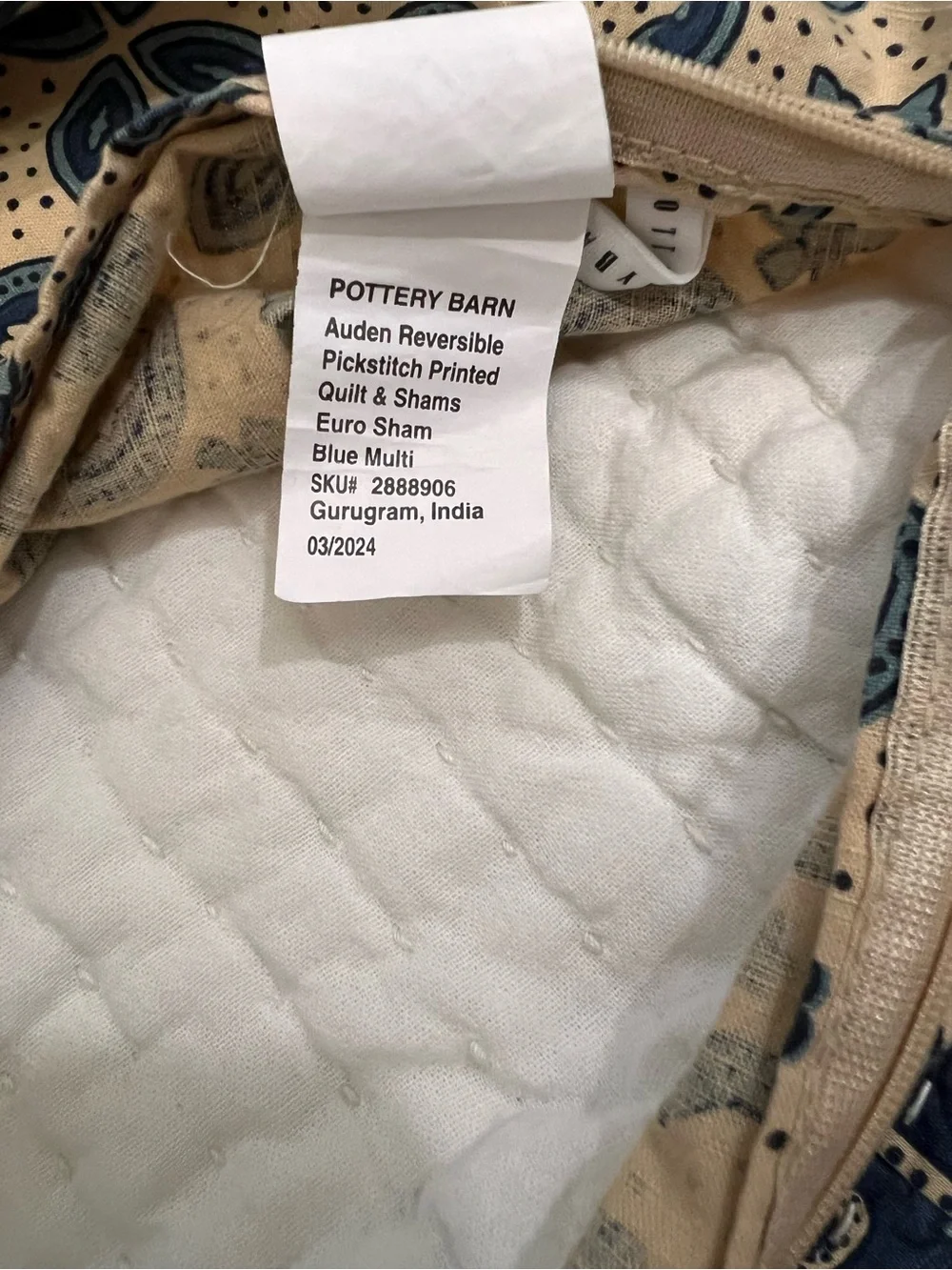 2 Pottery Barn Auden Pick Stitch Reversible Euro Shams 26” Square Zip Closure